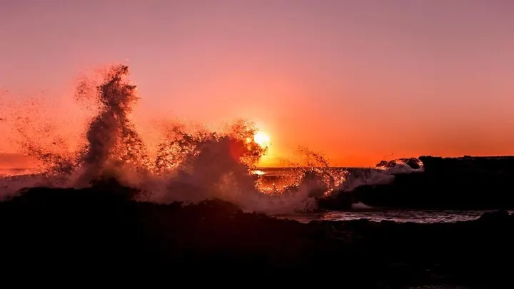 Sun through sea spray