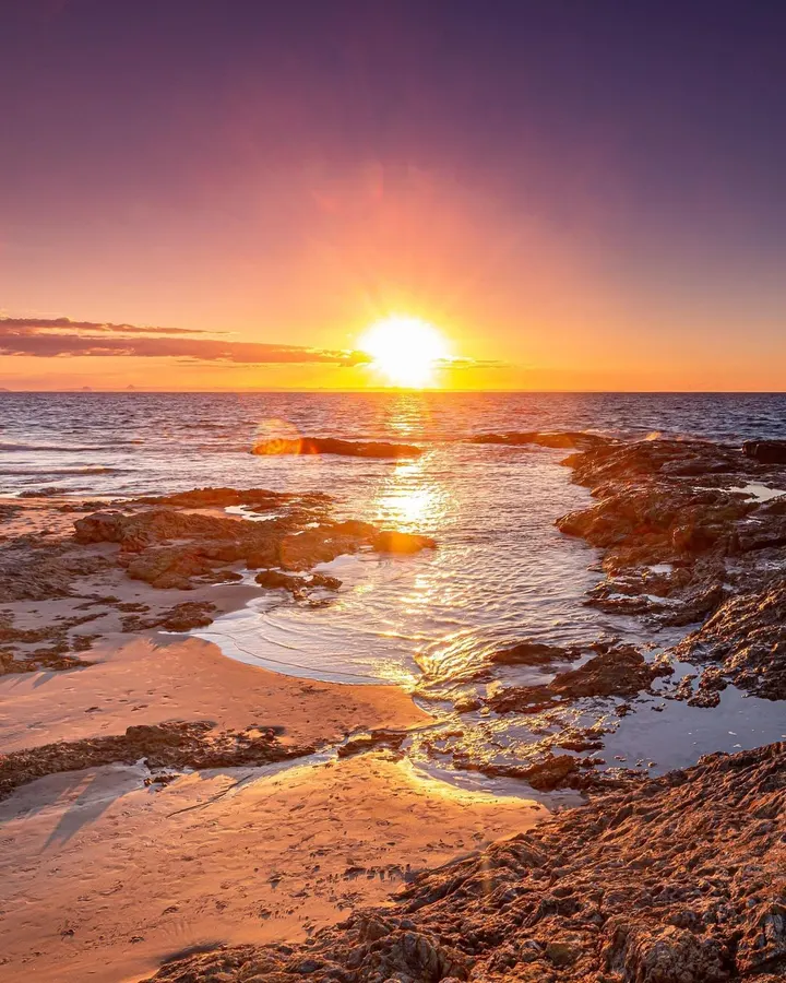 Sunset over the rocks
